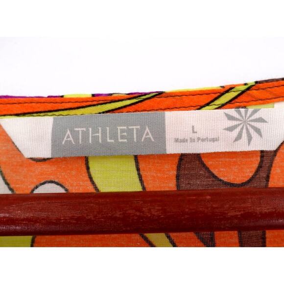 Athleta Dress Medium Multi Tunic Cover Up Mod Psychedelic Leaves Resort - Picture 2 of 14